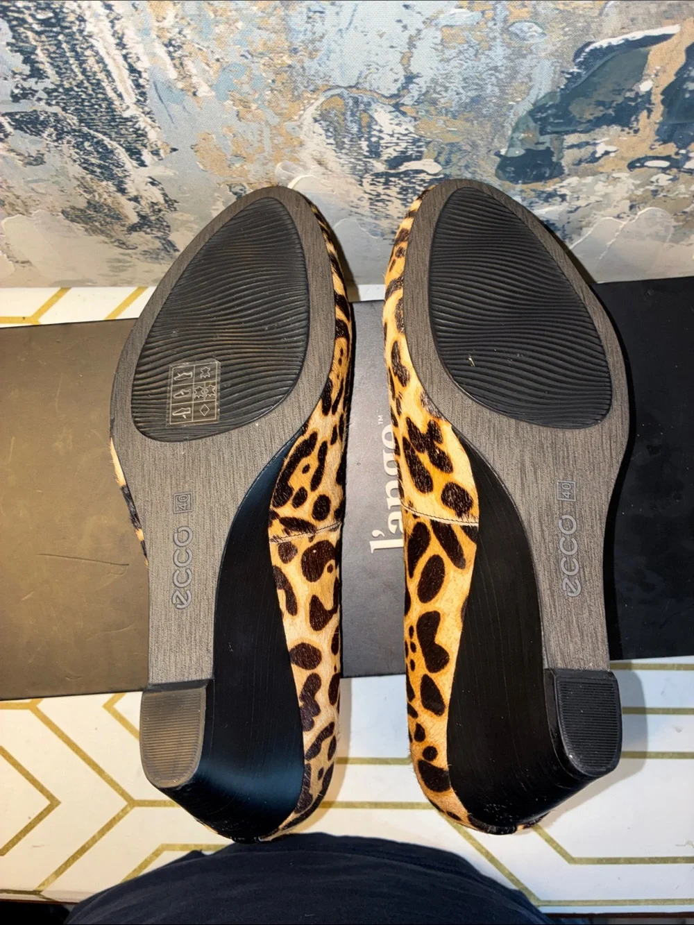 NWOT ECCO Leopard Print Wedge Pumps - Calf-hair Size10